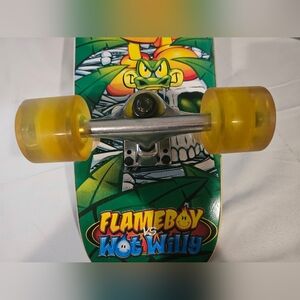 Kids Skateboard with Green Deck and Yellow Wheels